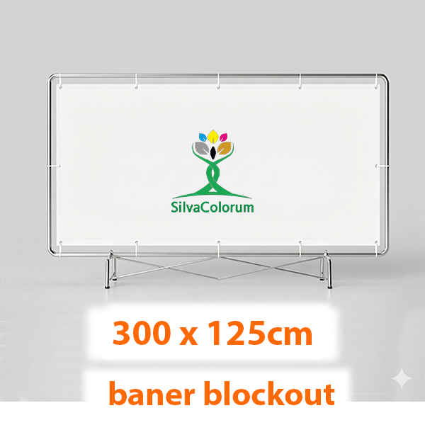 Baner reklamowy BLOCKOUT o wymiarach 3 × 1,25 m
