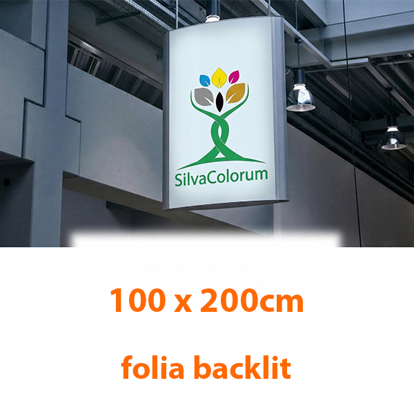 Wydruk na folii backlite do kasetonu, format 200 × 100 cm.