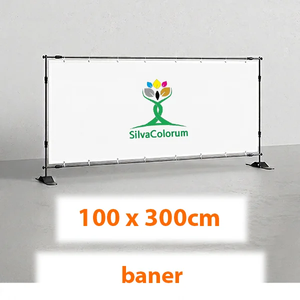 Baner o wymiarach 3 × 1 m