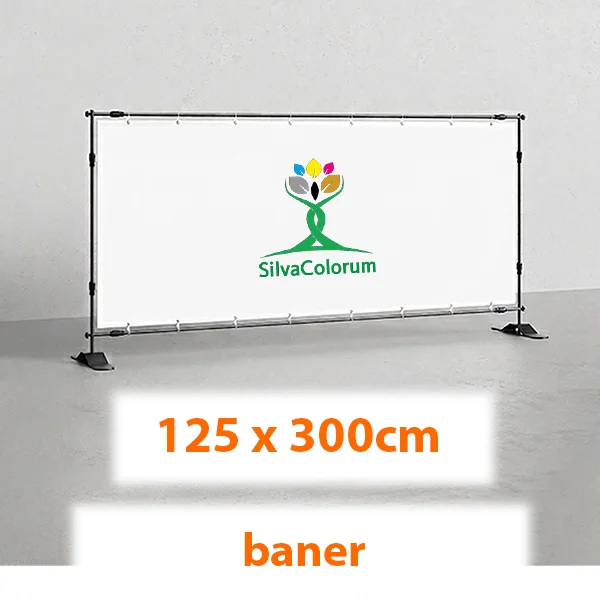 Baner o wymiarach 3 × 1,25 m