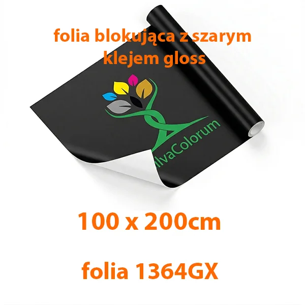 Wydruk na błyszczącej folii serii 3164XG, 200 × 100 cm, z szarym klejem.